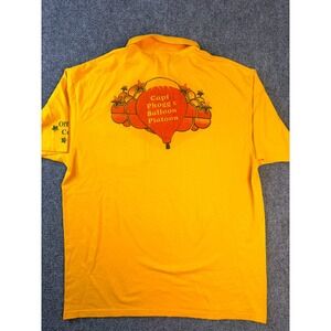 Vintage Jerzees Mens Large‎ Yellow Balloon Quest Polo Shirt USA Made 90s Graphic